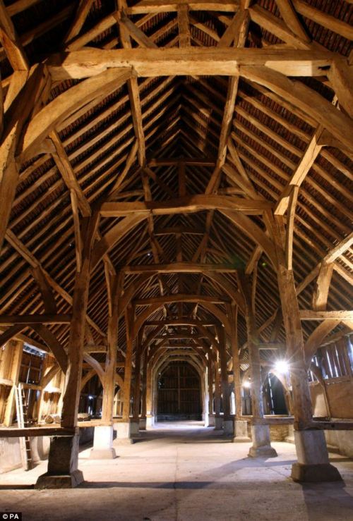 Historic: The exquisite oak structure was created by skilled carpenters, whose signature marks can still be seen, in the 15th Century