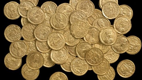 The stash - found on private land north of St Albans - is believed to be one of the largest Roman gold coin hoards discovered in the UK.